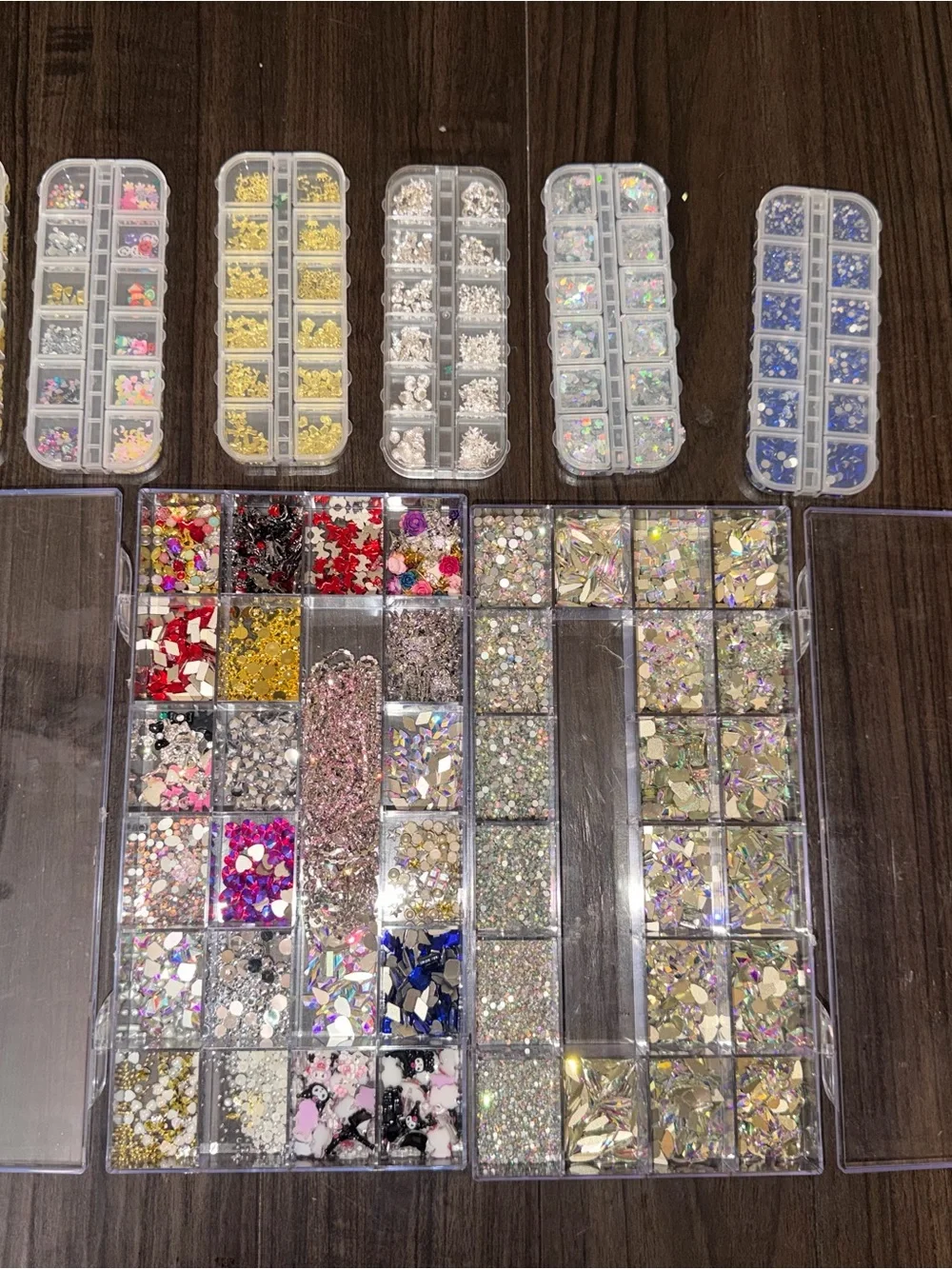 HUGE collection of nail art supplies rhinestones , crystals , hello kitty& more